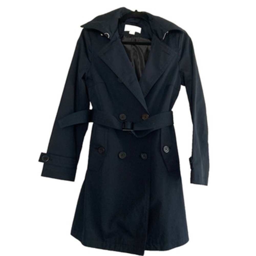 Michael Kors Trench Coat Navy Women S Hooded Quiet Luxury Capsule Timeless